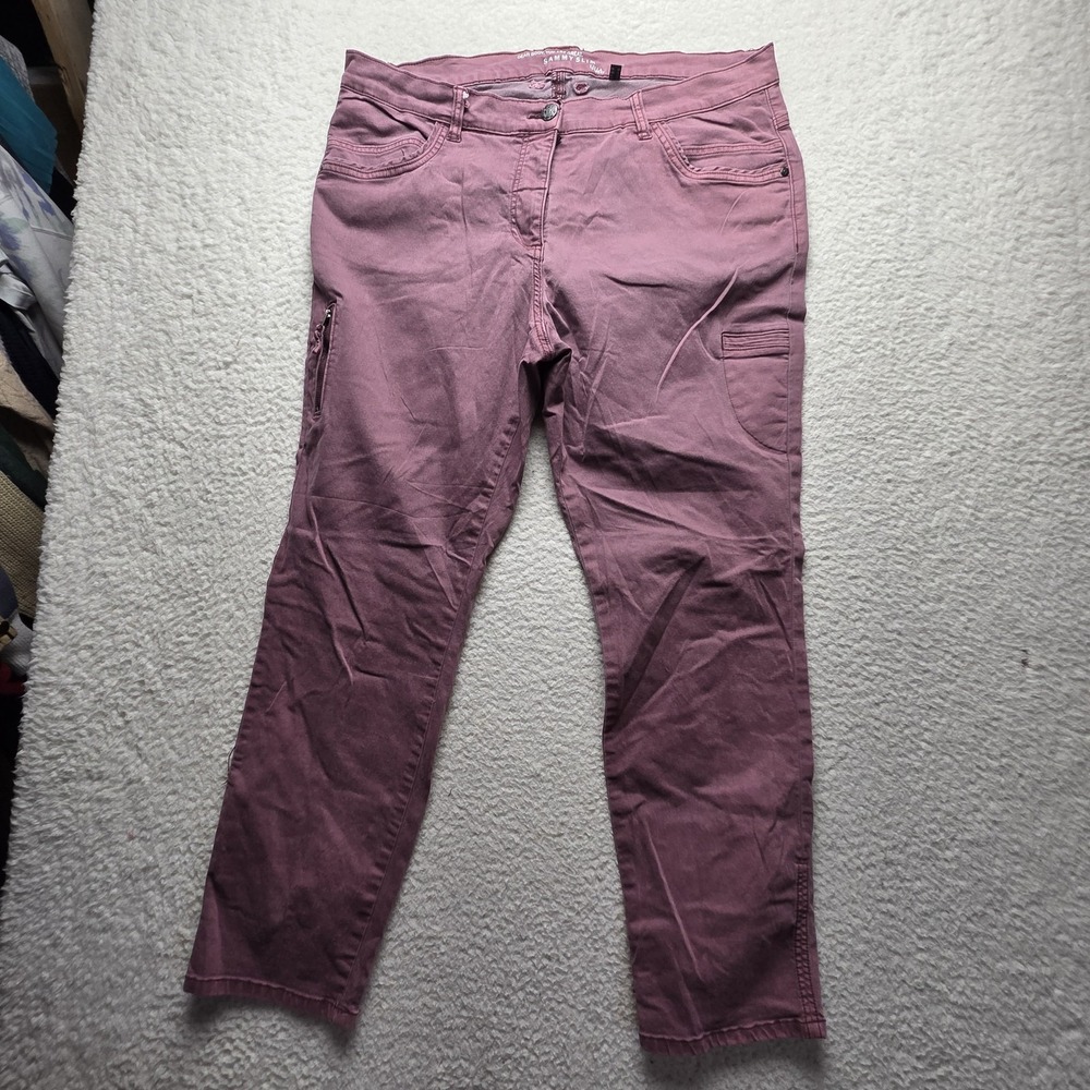 Ulla Popken Sammy Slim Jeans Womens Plus 18 Pink Tapered Stretch Denim Pants